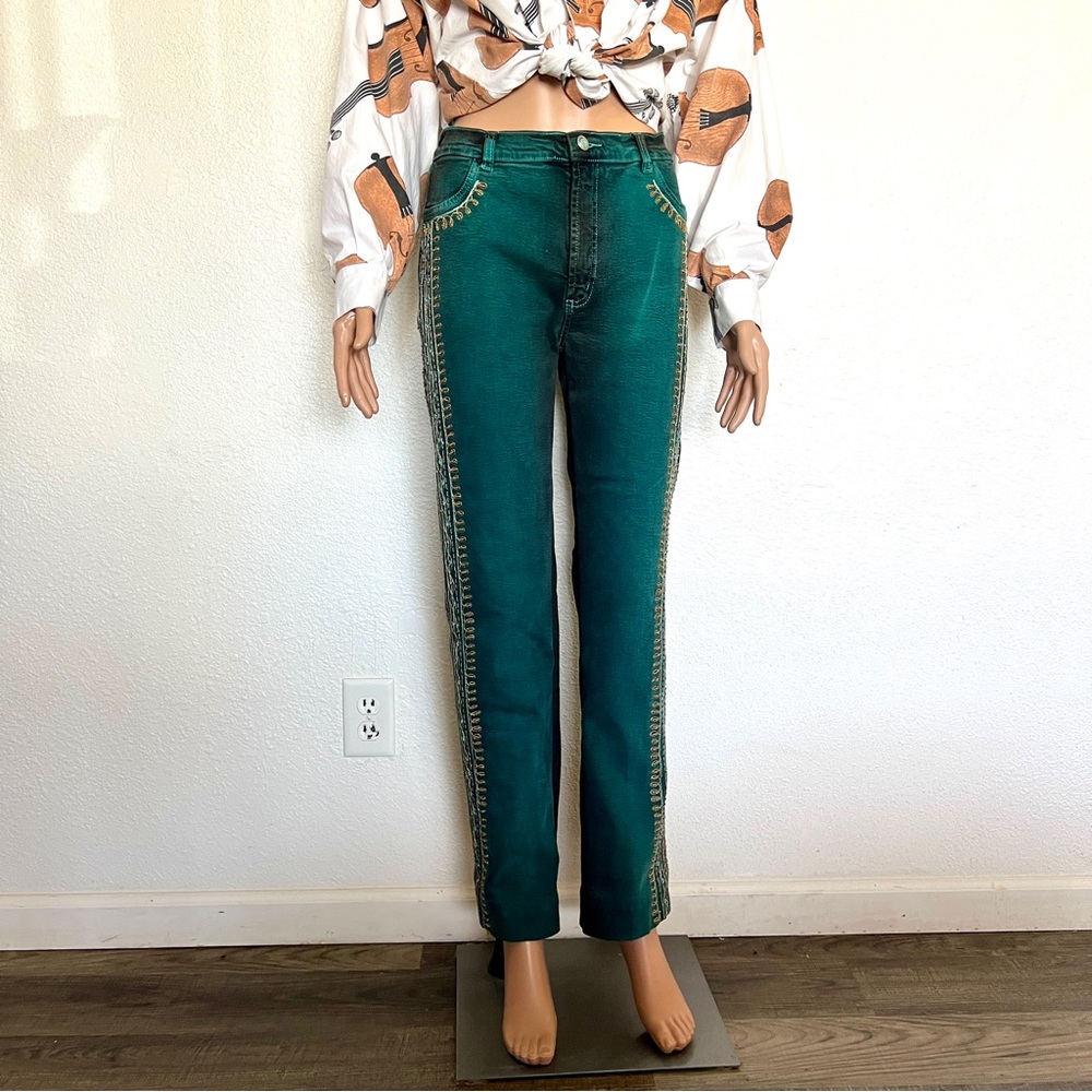 Brazil Roxx Teal Embellished Western Jeans Sz 8